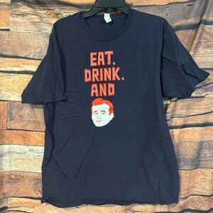 shirt.woot! T-Shirt Men’s Navy Blue XL Bill Murray Eat Drink Cotton Tee
